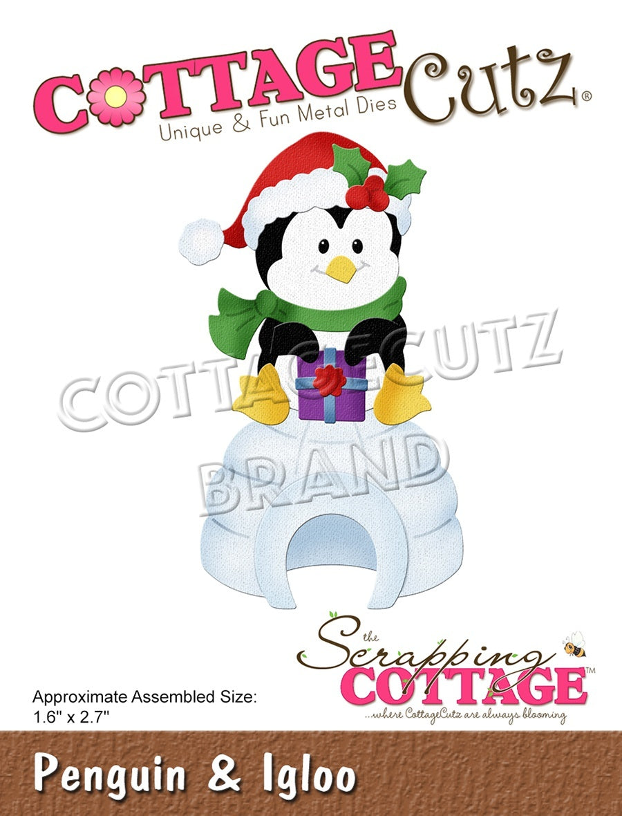 CottageCutz Dies - Penguin & Igloo, 1.6"X2.7"