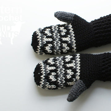 Fair Isle Crochet Hills Mittens (2016005)