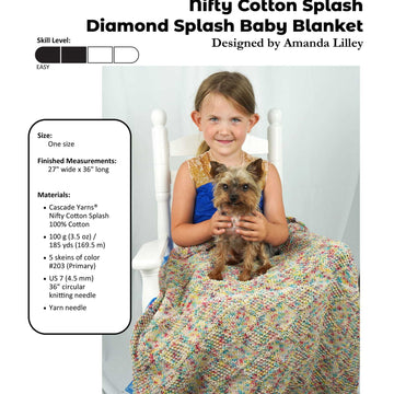 Diamond Splash Baby Blanket in Cascade Yarns Nifty Cotton Splash - W757