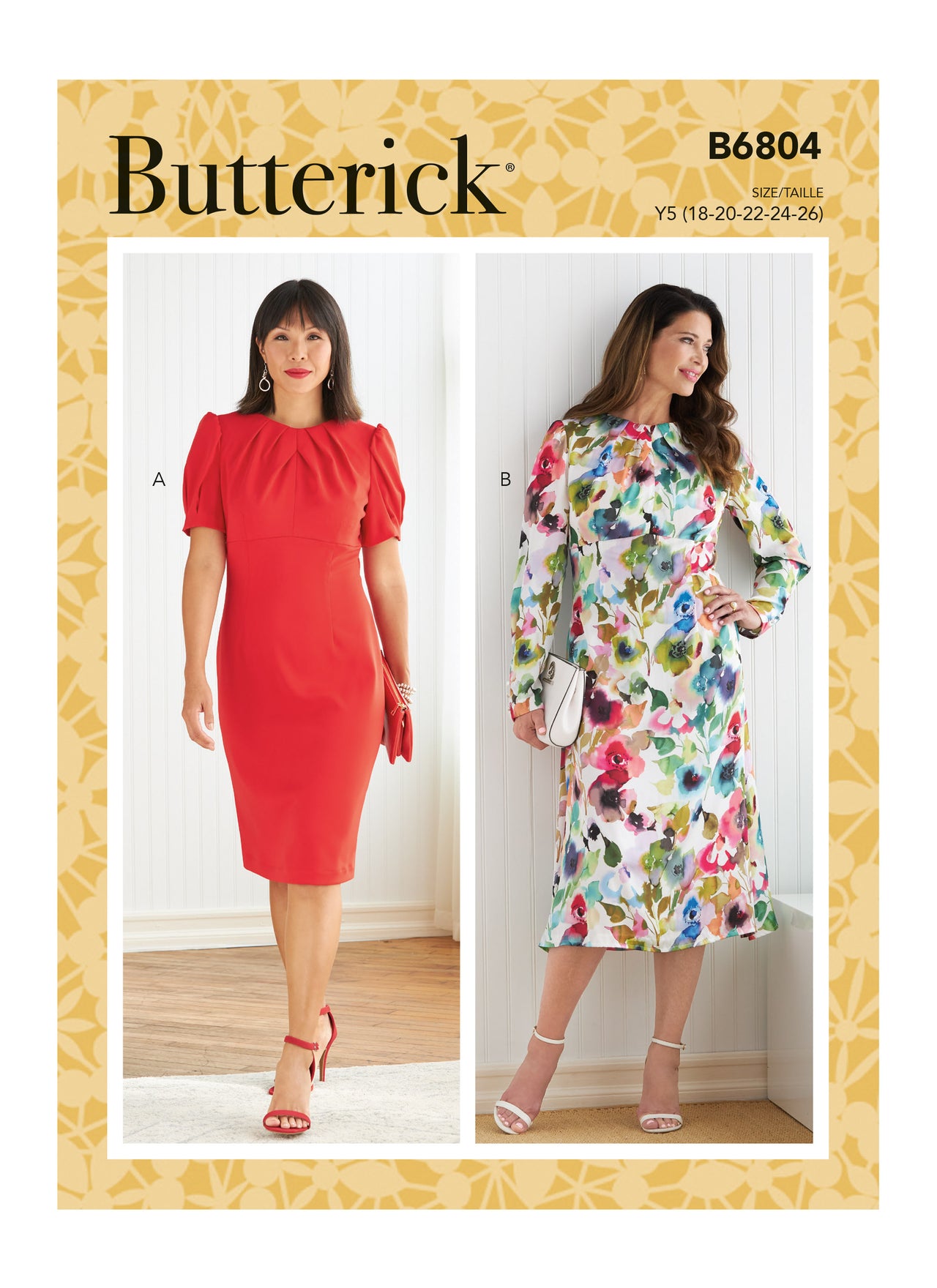 Butterick Misses' Dress with A/B, C, D Cup Sizes B6804 - Sewing Pattern