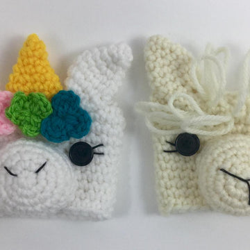 Unicorn and Llama Coffee Cozy