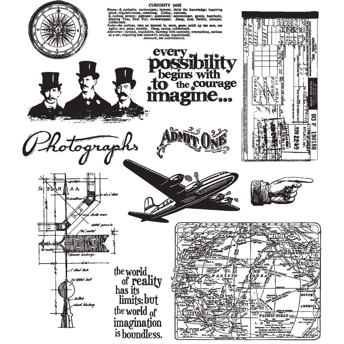Stampers Anonymous Tim Holtz Cling Stamps 7"X8.5" - Warehouse District