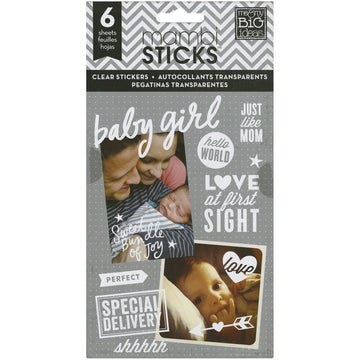 Pocket Pages Clear Stickers 6/Pkg - Baby Girl