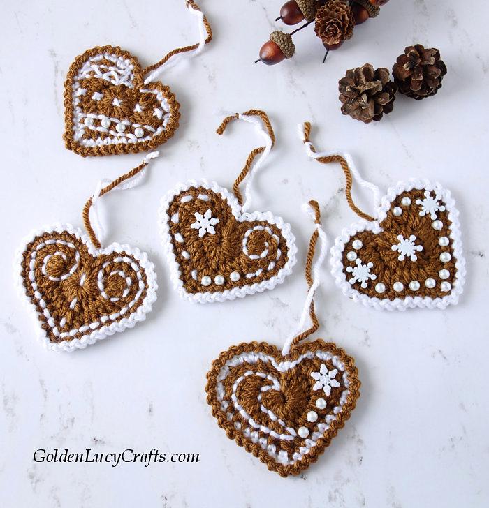 Gingerbread Heart Ornaments
