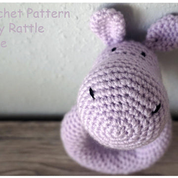Crochet pattern baby rattle hippo Luzie