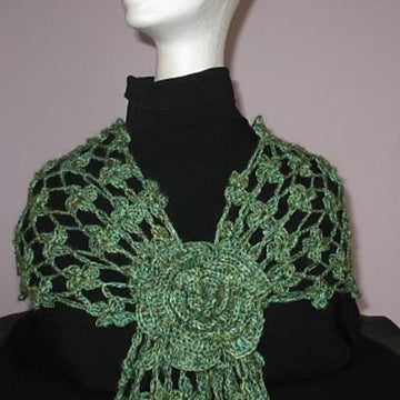 Green Blossom Dogwood Flower Scarf