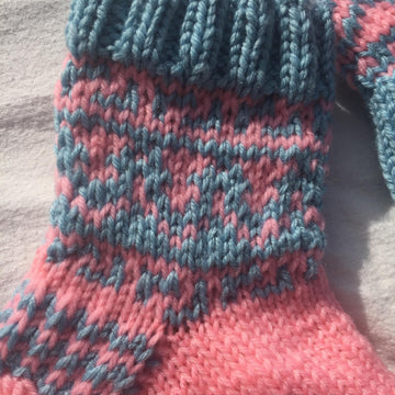 Toddler Lovely Blue in Pink Sock