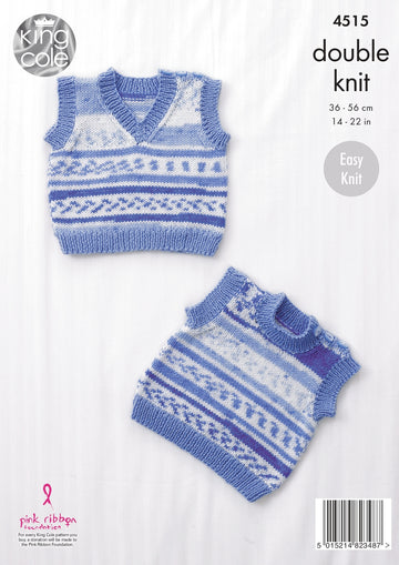 Slipovers in King Cole Cherish DK & Cherished DK - 4515 - Downloadable PDF