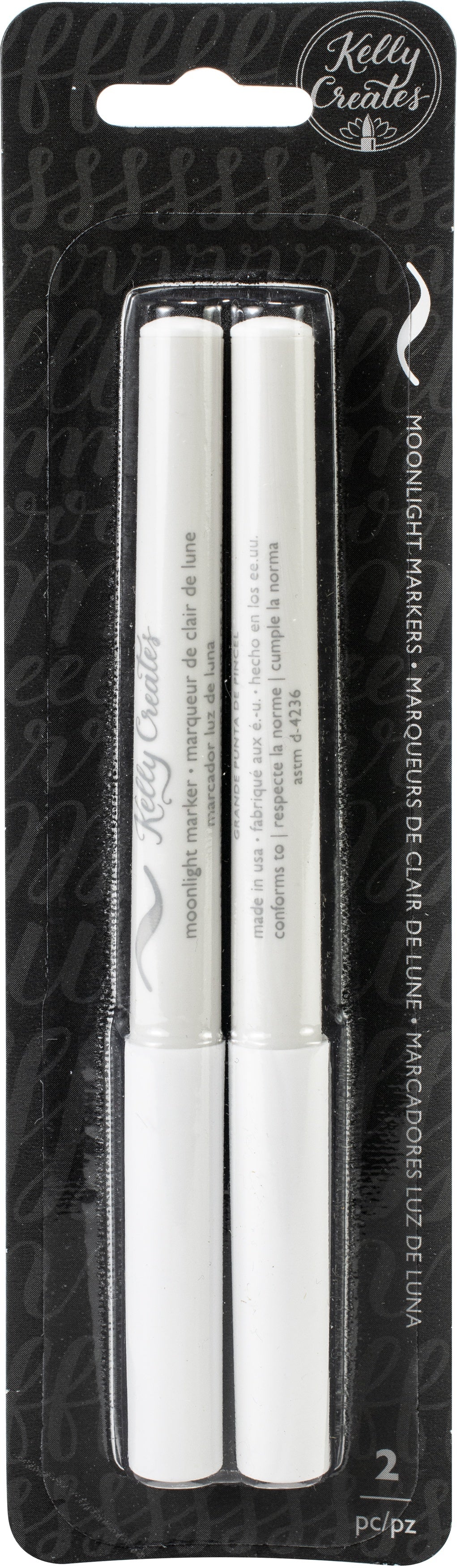 American Crafts Kelly Creates Moonlight Brush Markers 2/Pkg - White