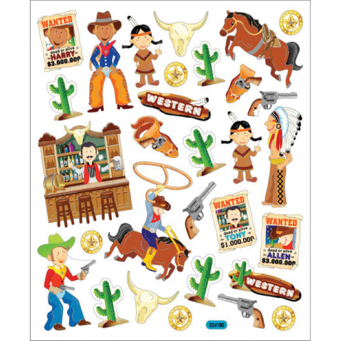 Tattoo King Sticker King Stickers - Cowboys & Indians