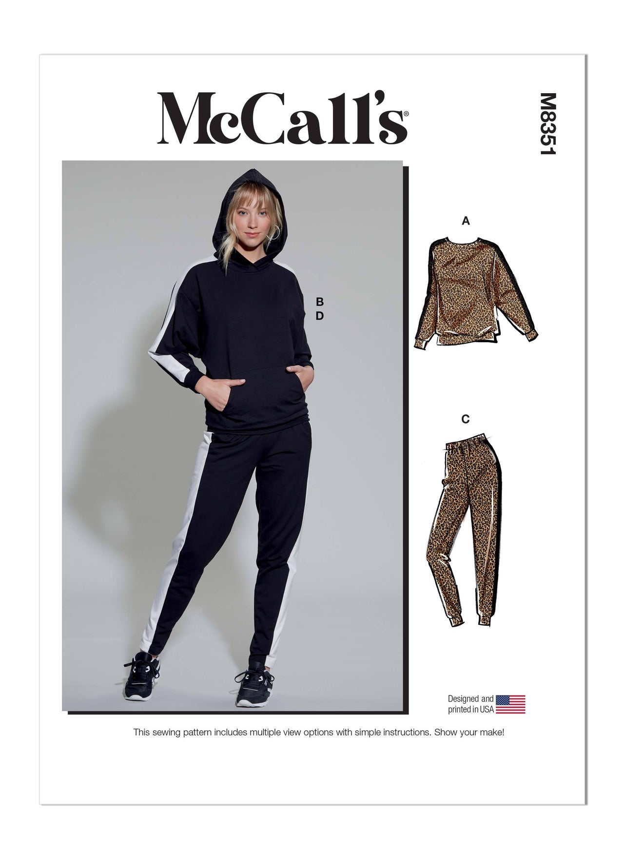McCall's Misses' Lounge Pants, Top and Hoodie M8351 - Sewing Pattern