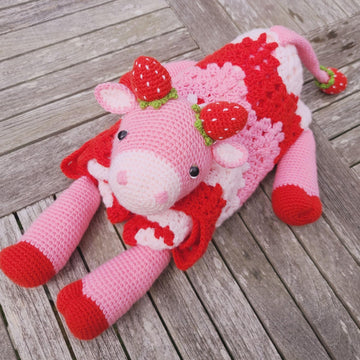 3in1 Strawberry Cow Baby Blanket Cow AmiBlanket