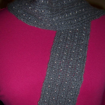 Charcoal Pearls cashmere scarf