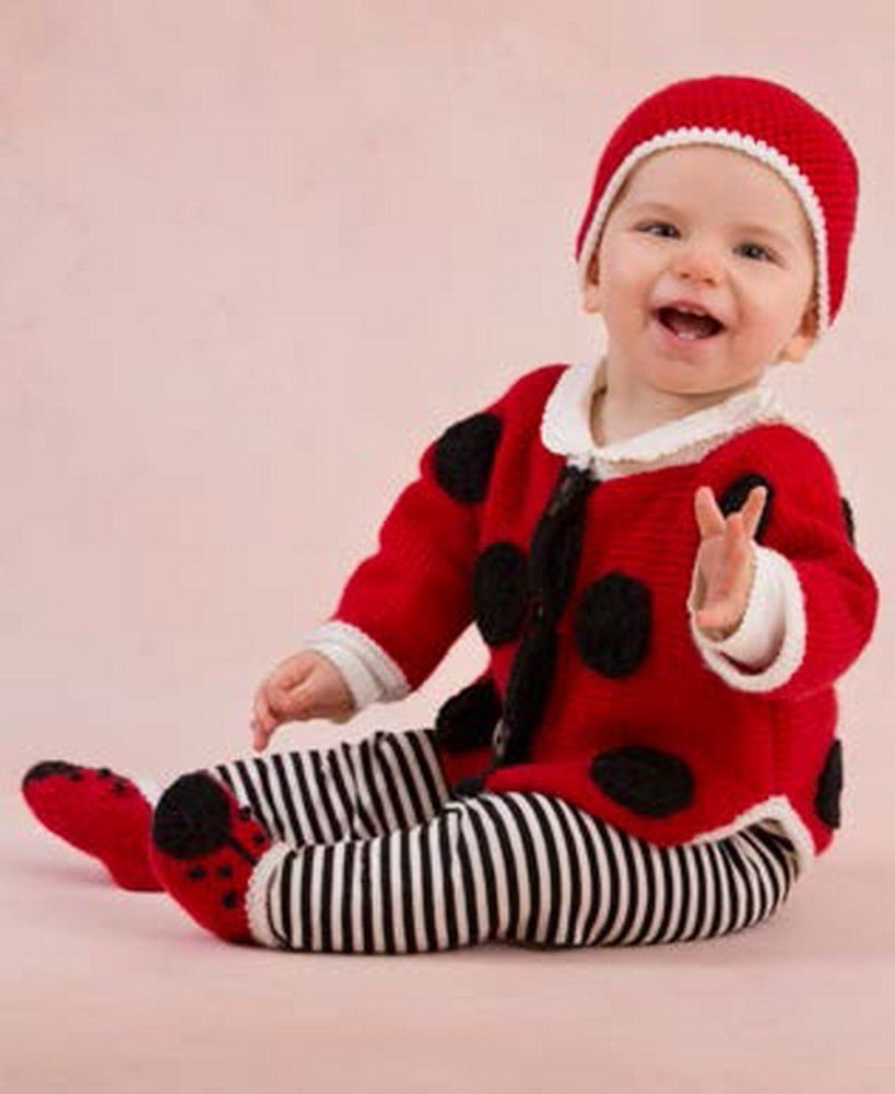 Sweet Lady Bug Baby Set in Red Heart Anne Geddes Baby - LW3345