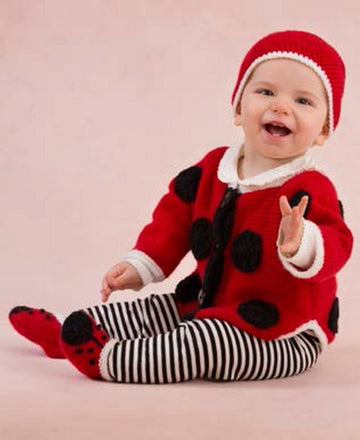 Sweet Lady Bug Baby Set in Red Heart Anne Geddes Baby - LW3345