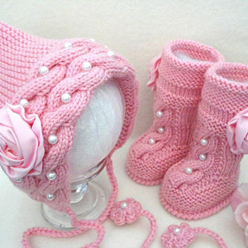Knitting PATTERN Baby Cap and Baby Booties Baby Set 0 - 12 months