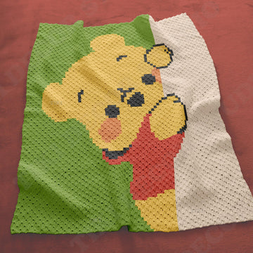 Baby Winnie the Pooh Blanket Kids' Room Home Decor C2C Crochet Pattern