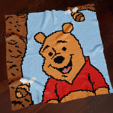 C2C Winnie the Pooh Bees Blanket Home Decor CROCHET PATTERN Teddy Edward Bear Throw