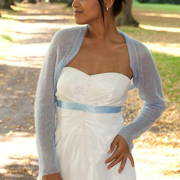 Shrug knitted with mohair
