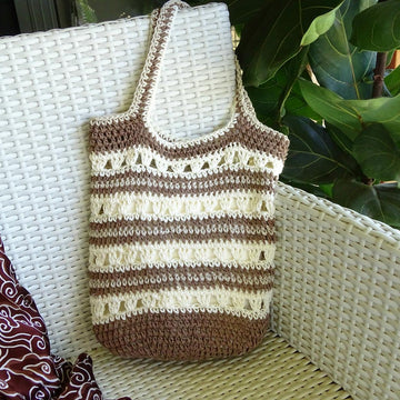 Crochet  Cotton Linen Tote Bag