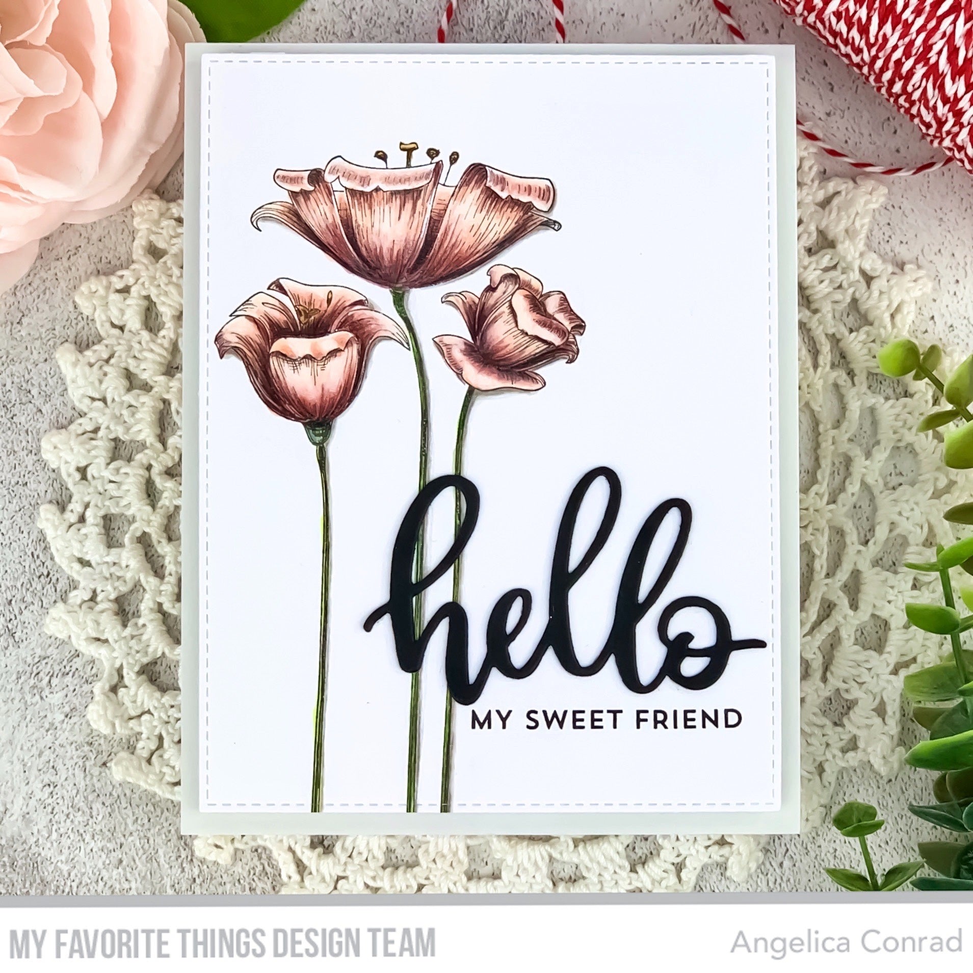 My Favorite Things Cling Rubber Stamp - Fine-Lined Floral