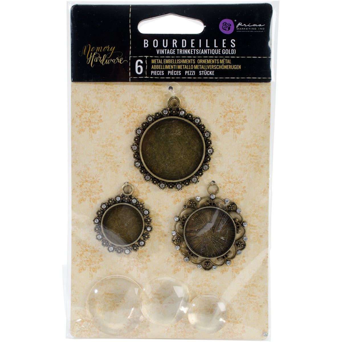 Prima Marketing Memory Hardware Embellishments - Bourdeilles Trinkets Antique Gold