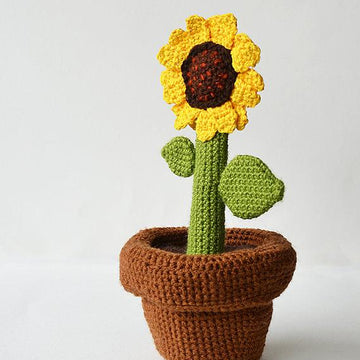 Sunflower in Pot Amigurumi Crochet Pattern