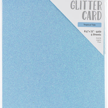 Tonic Studios Craft Perfect Glitter Cardstock 8.5"X11" 5/Pkg - Tropical Tide