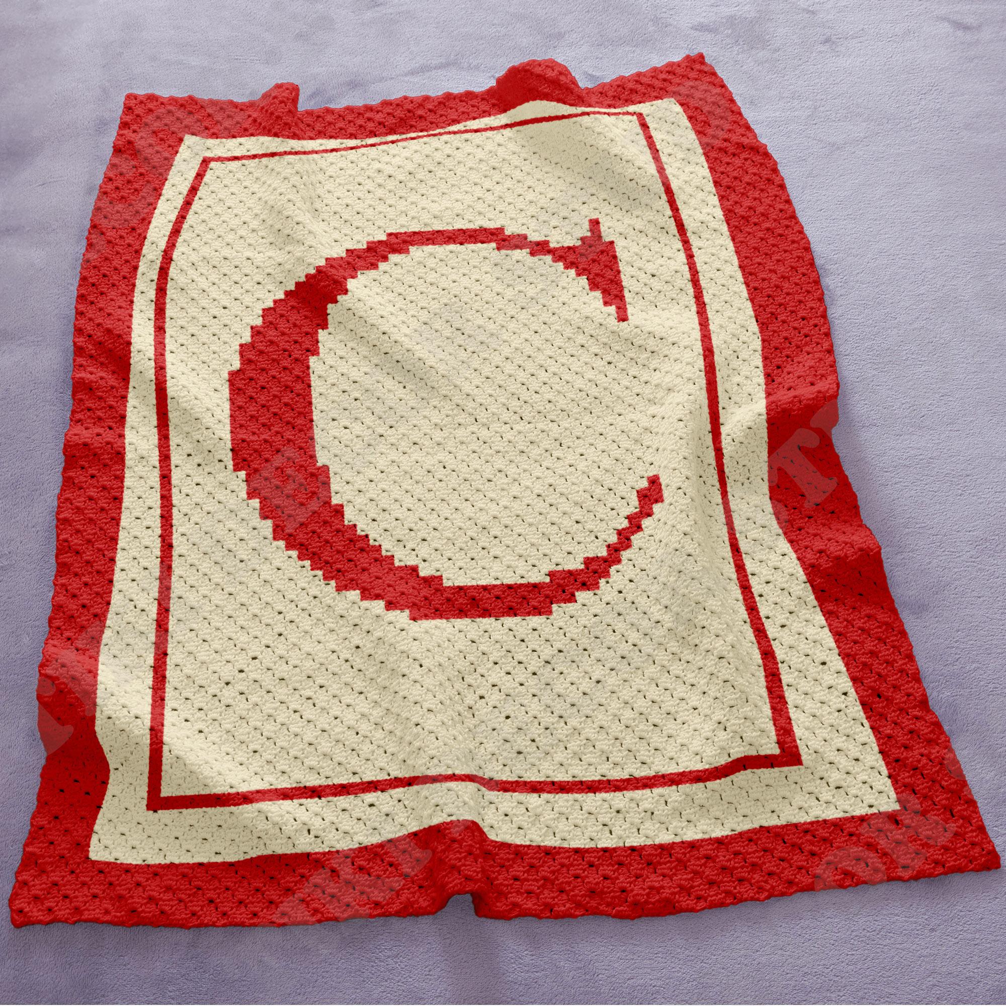 Letter C Blanket C2C Crochet PATTERN | Alphabet Stroller
