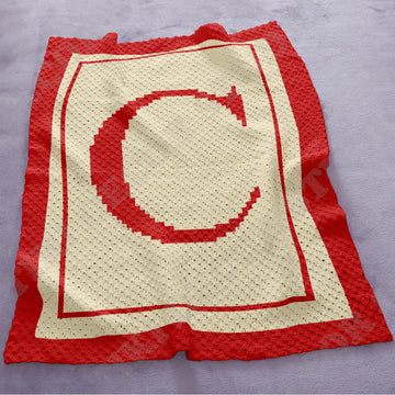 Letter C Blanket C2C Crochet PATTERN | Alphabet Stroller