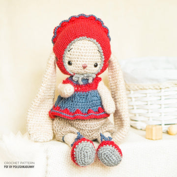 Crochet Pattern - Doll Clothes - Outfit Cute Little Girl for Bunny toy