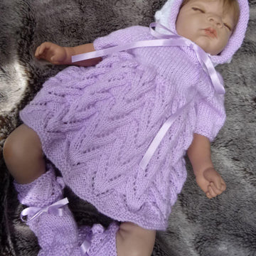 Knitting Pattern baby dress & jacket UK & USA Terms #138