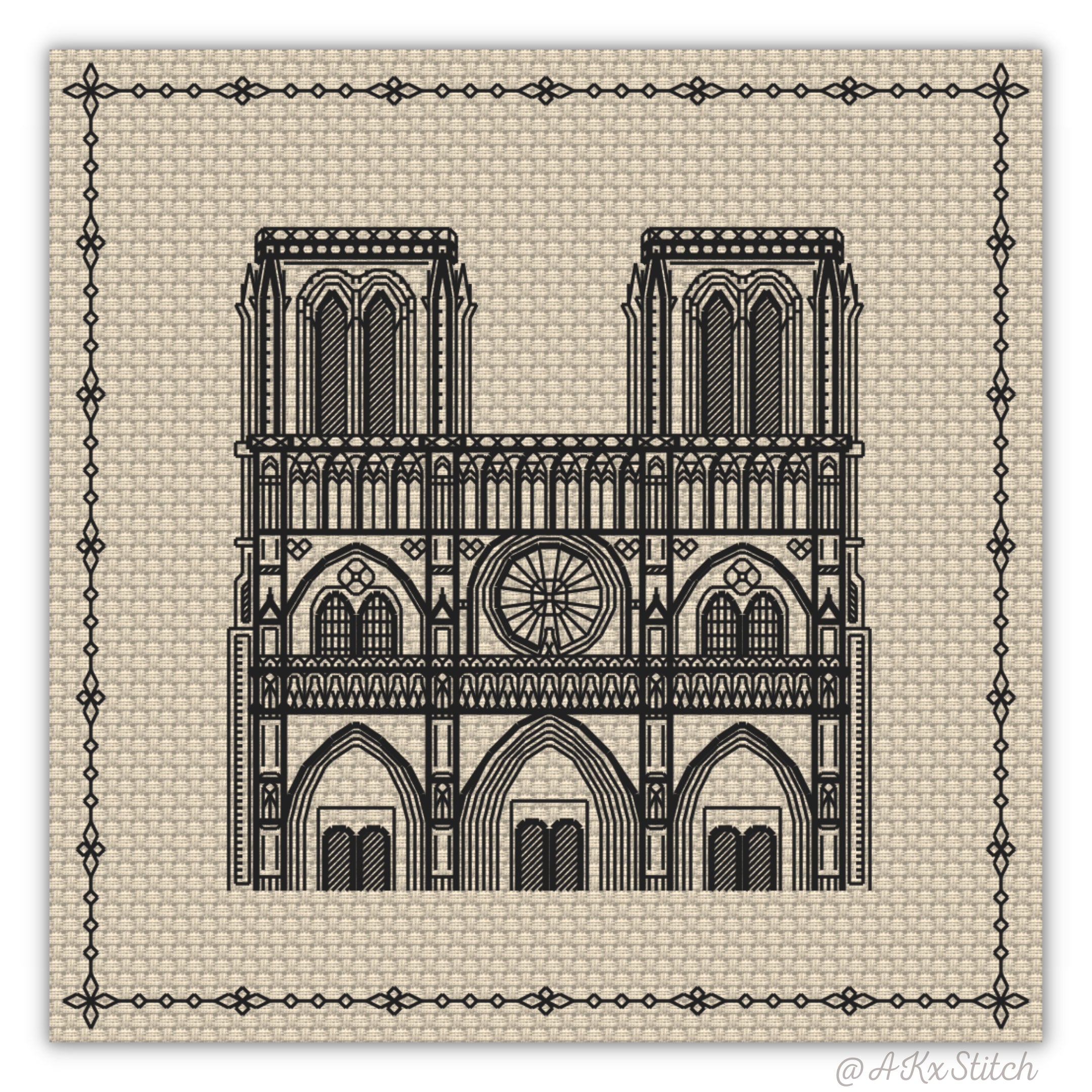 Around the World "Paris" Cross Stitch PDF Pattern