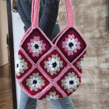 Square granny purse hand bag