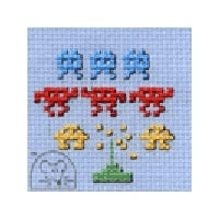 Mouseloft Stitchlets - Space Invaders Cross Stitch Kit - 64mm