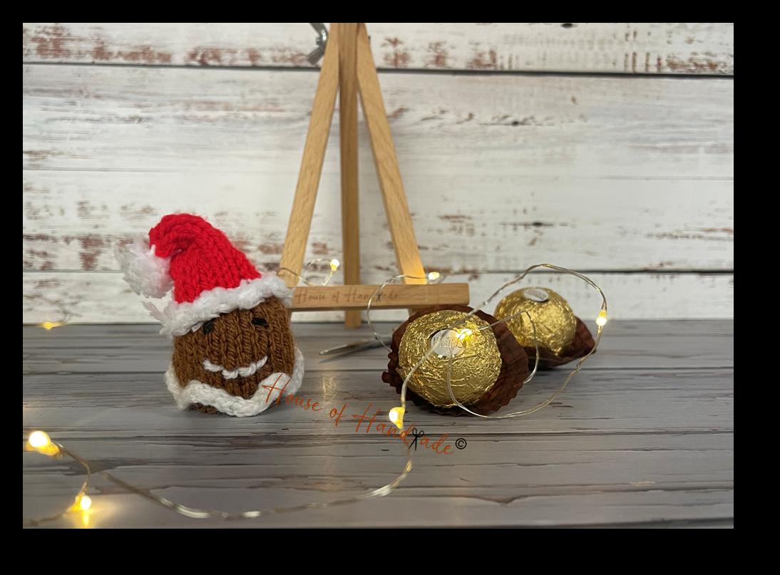 Gingerbread Man Ferrero Rocher Cover Knitting Pattern