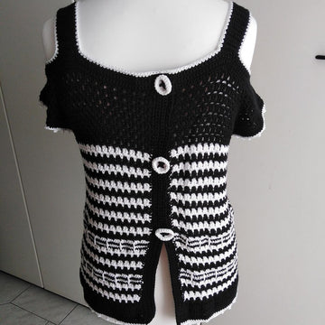 Maglia estiva bicolore Lulù con spalline