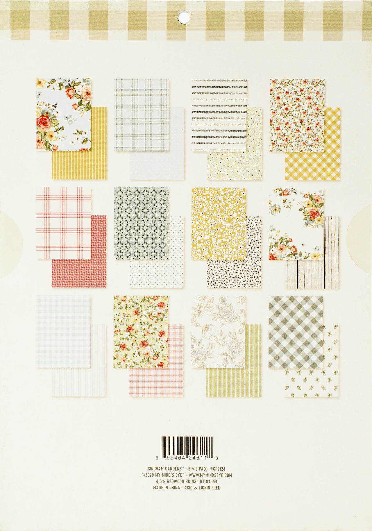 My Mind's Eye Double-Sided Paper Pad 6"X8" 24/Pkg - Gingham Gardens, 12 Designs/2 Each
