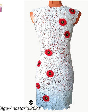 Lace dress with poppies