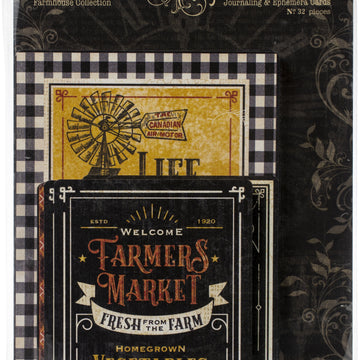 Graphic 45 Farmhouse Ephemera Cards - (16) 4"X6" & (16) 3"X4"