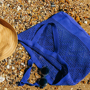 Blue Mesh Tote Bag