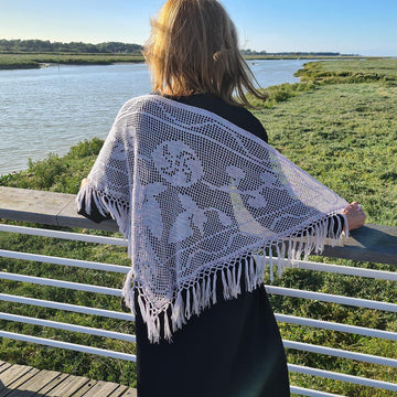 Ossetian-Inspired Filet Crochet Shawl Pattern