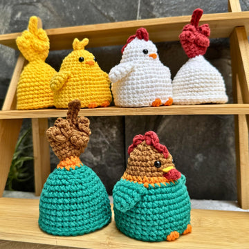 Flip the Bird Crochet Pattern Bundle 3 in 1: Chicken Family Funny Amigurumi PDF