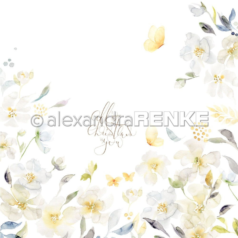 Alexandra Renke Christmas Floral Design Paper 12"X12" 25/Pkg - International Christmas Rose