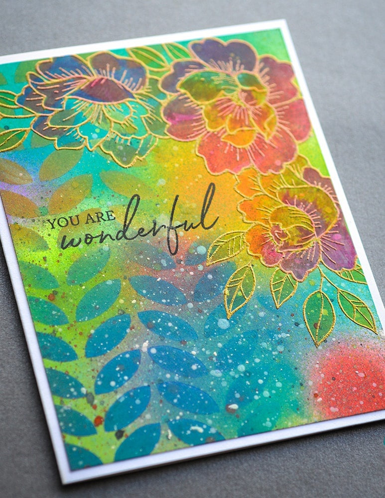 Memory Box Clear Stamps - Peony Garden Corner