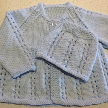Little Boy Blue Jacket & Cap in Plymouth Dreambaby DK