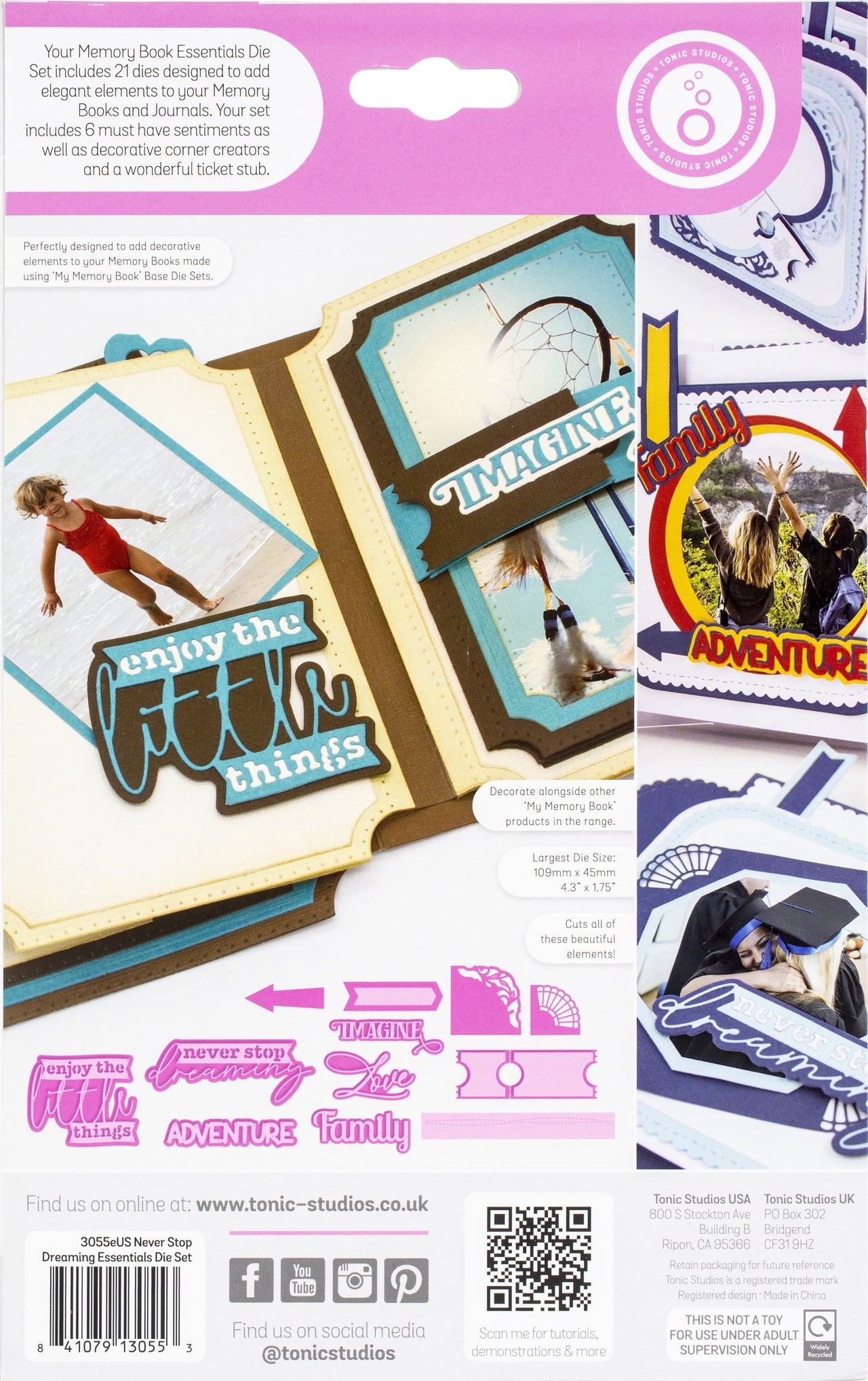 Tonic Studios My Memory Book Essentials Dies - Never Stop Dreaming