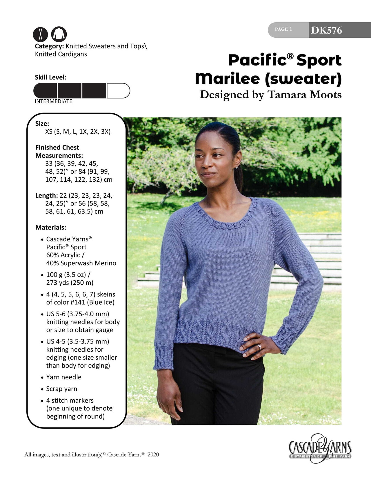 Pacific Sport Marilee Sweater in Cascade Yarns - DK576 - Downloadable PDF