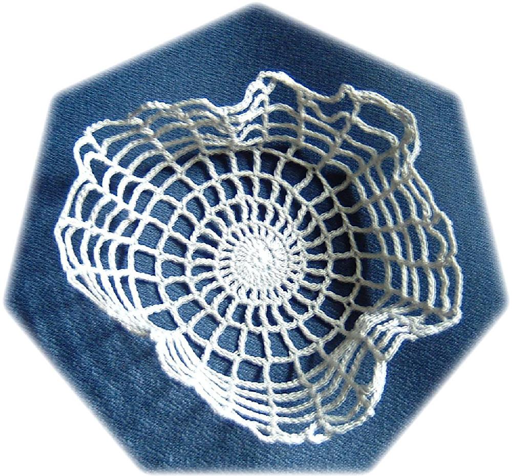 Spider's web doily and bowl