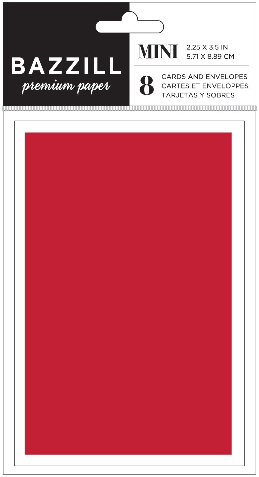 Bazzill Mini Cards W/Envelopes 2.25"X3.5" 8/Pkg - Cherry Splash